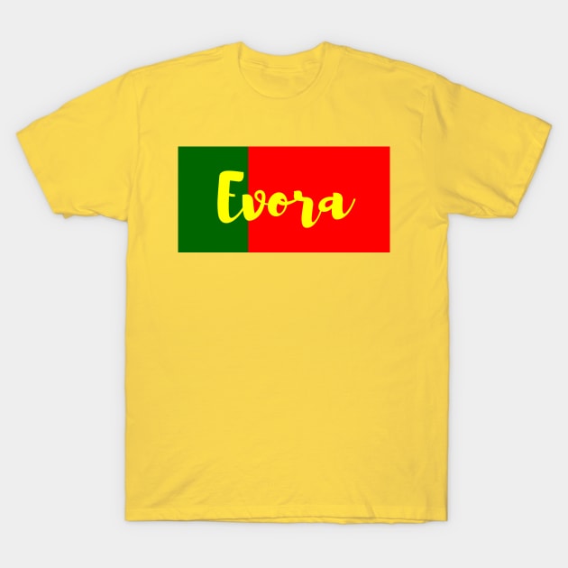 Evora City in Portuguese Flag Colors T-Shirt by aybe7elf